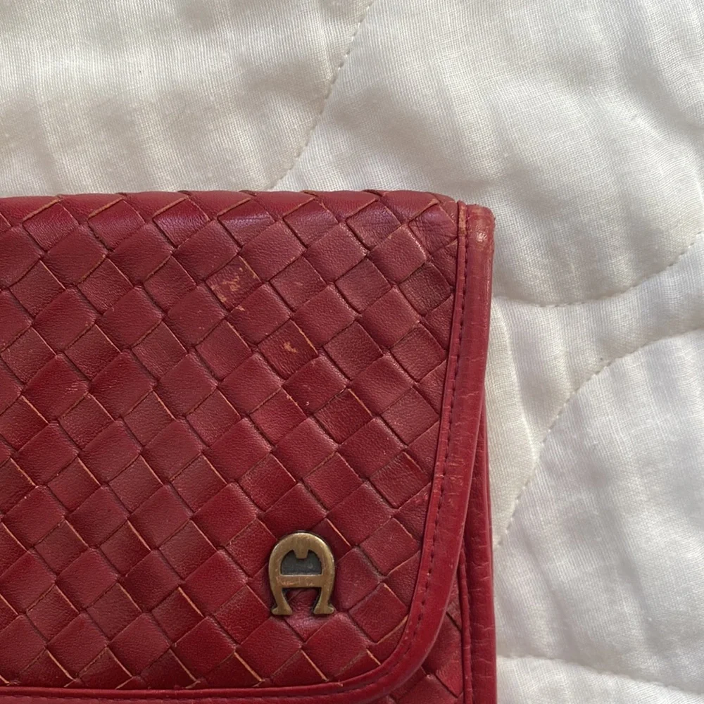 Vintage 80s leather Etienne Aigner woven leather clutch purse - Picture 5 of 5